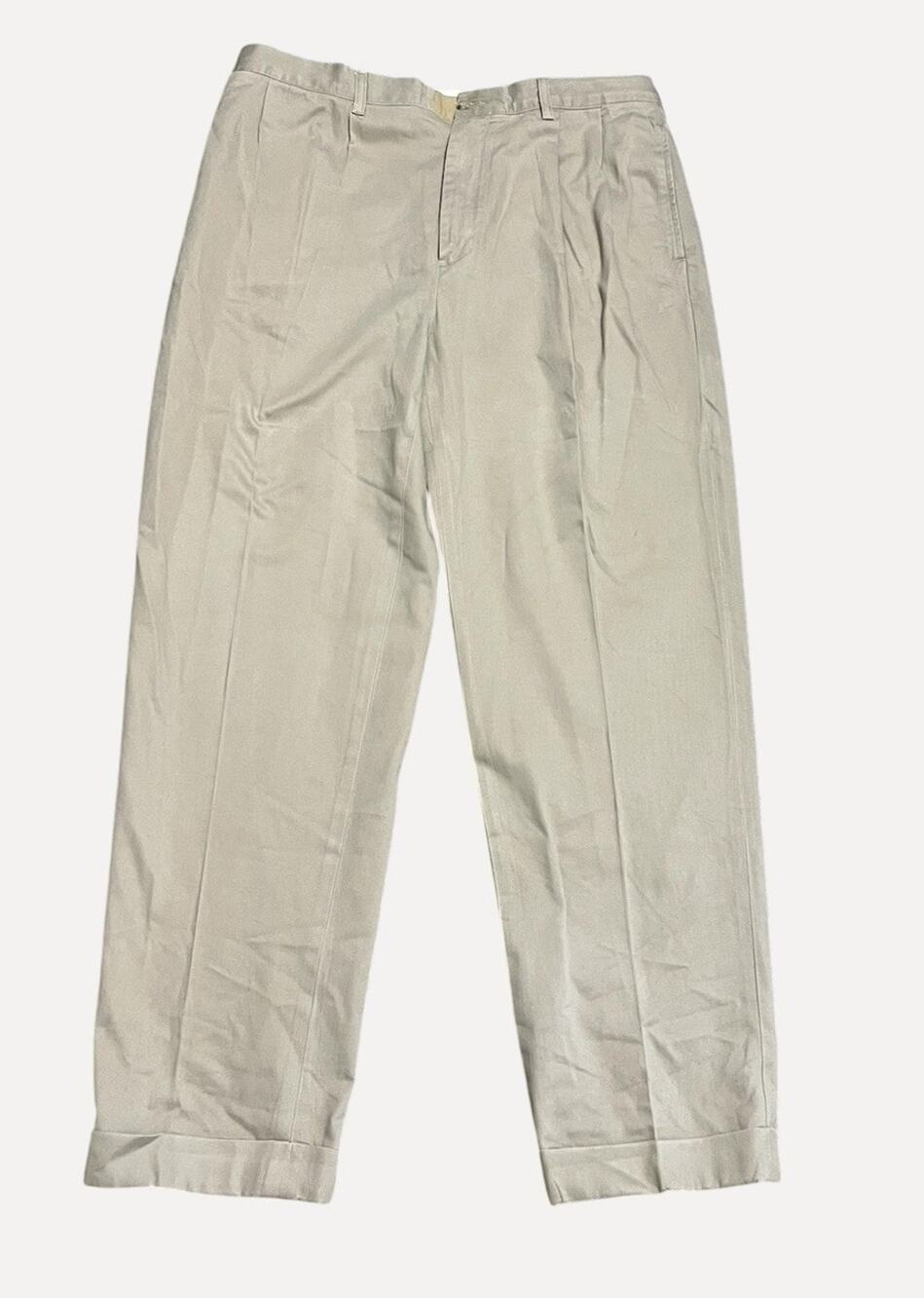 Polo Ralph Lauren Hammond Pant 37x30 Vtg y2k Tan Twill Chino Pants Pleated READ